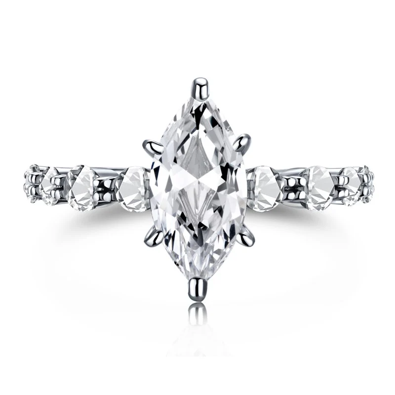 Ice Cut Zirconia Markiz Kesim Yüzük - Görsel 4