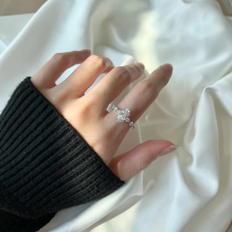 Ice Cut Zirconia Markiz Kesim Yüzük - Görsel 2